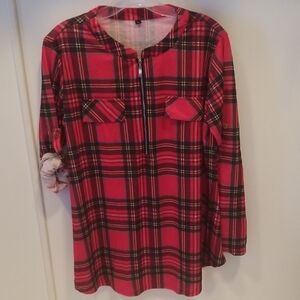 NWOT Dilisha Womens Red Plaid Shirt